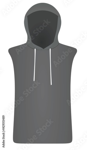 Grey  hoodie top tank. vector illustration