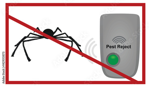Electronic ultrasonic repeller. vector illustration