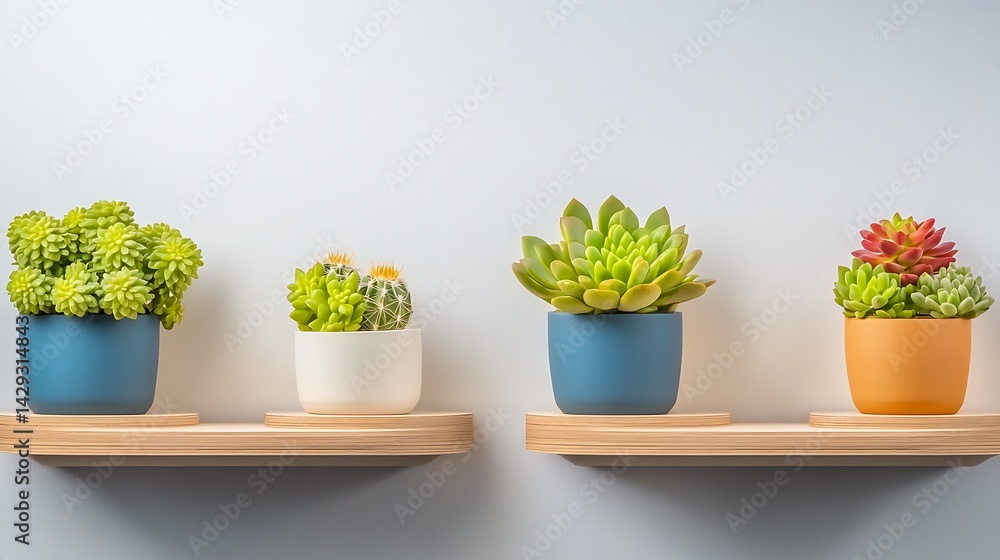 Modern home plants minimalist shelf arrangement Modern home plants minimalist shelf arrangement