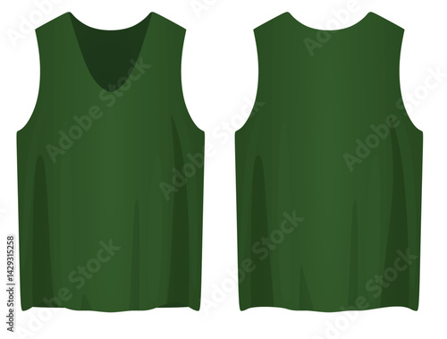 Male sleeveless t shirt. vector