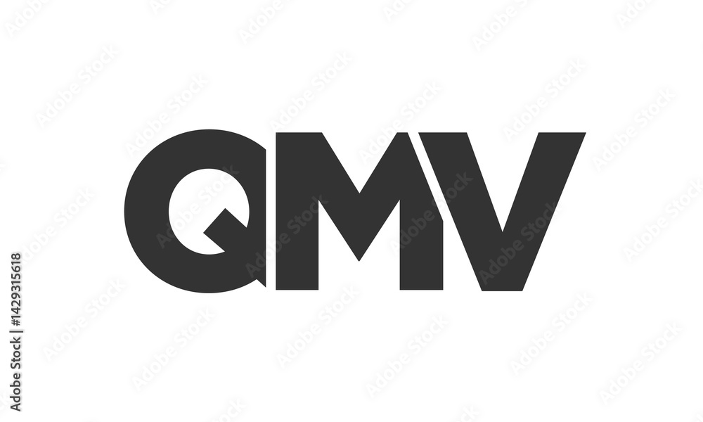 QMV logo design template with strong and modern bold text. Initial based vector logotype featuring simple and minimal typography. Trendy company identity. QMV logo design template with strong and modern bold text. Initial based vector logotype featuring simple and minimal typography. Trendy company identity.