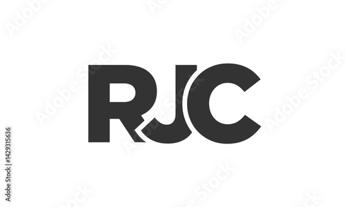 RJC logo design template with strong and modern bold text. Initial based vector logotype featuring simple and minimal typography. Trendy company identity.