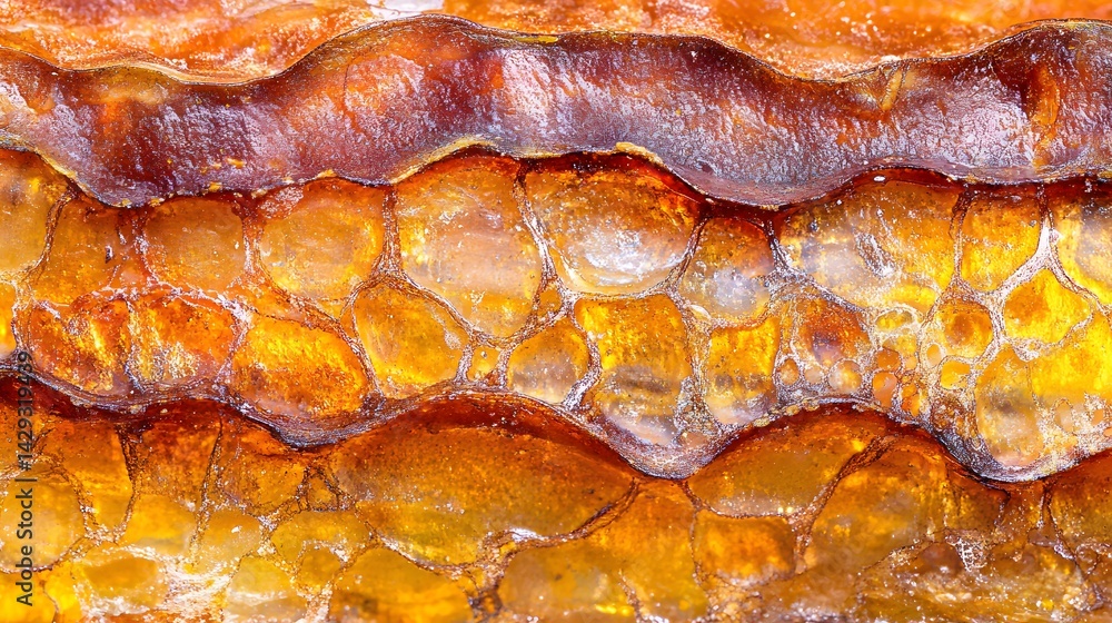 Abstract Honeycomb Texture Golden Amber Background Abstract Honeycomb Texture Golden Amber Background