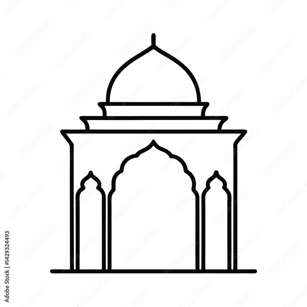 indian jharokha line vector art indian jharokha line vector art