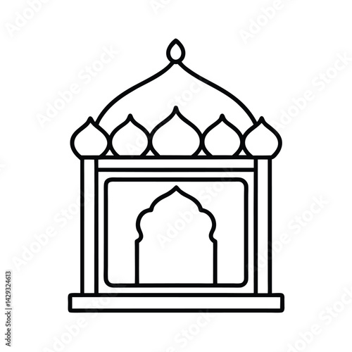 Wallpaper Mural indian jharokha line vector art  Torontodigital.ca