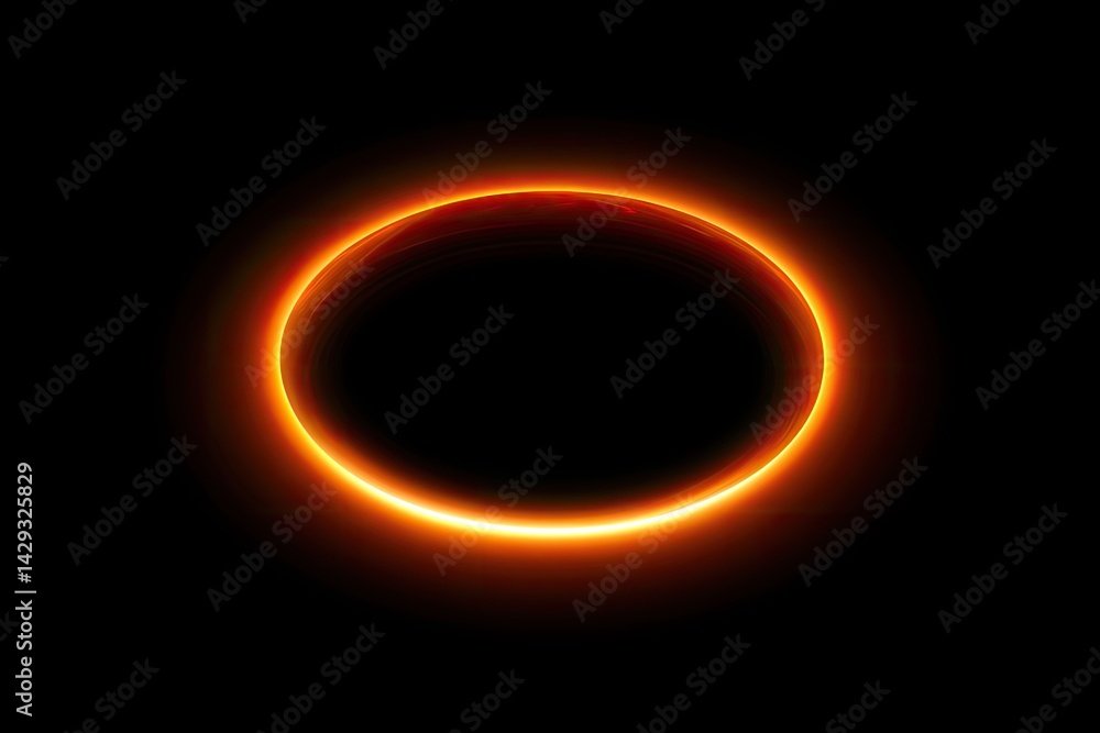 Fiery, glowing, circular eclipse graphic Fiery, glowing, circular eclipse graphic