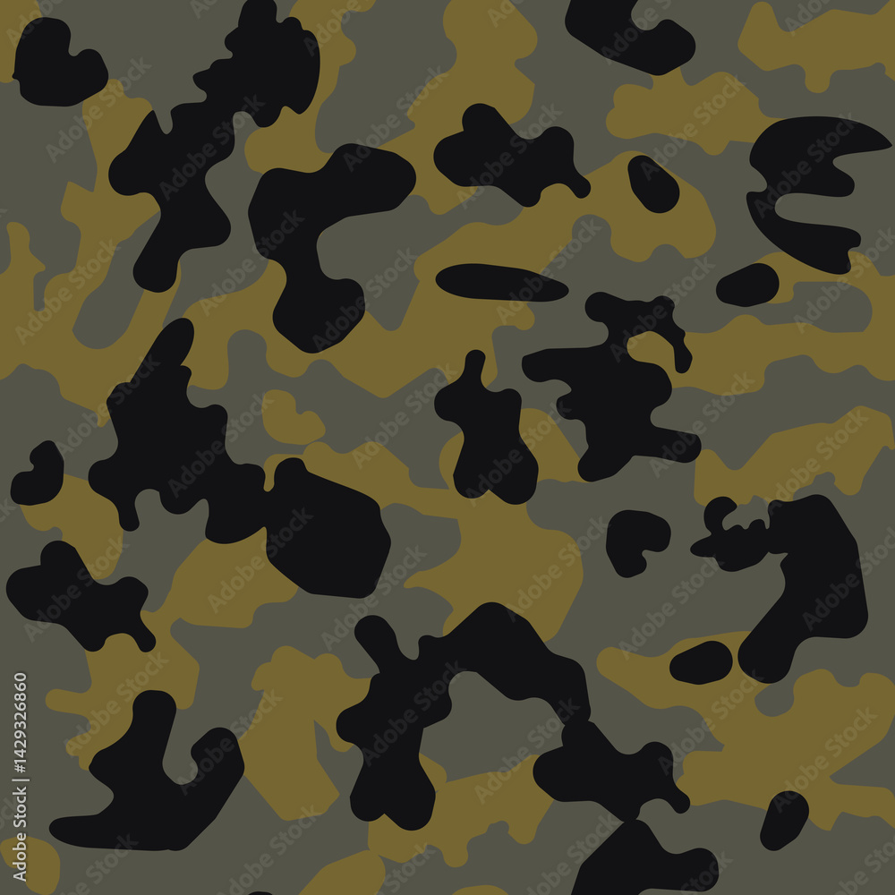 camouflage pattern with three colors. green, brown, black, heart shape. military, camouflage, seamless camouflage pattern with three colors. green, brown, black, heart shape. military, camouflage, seamless