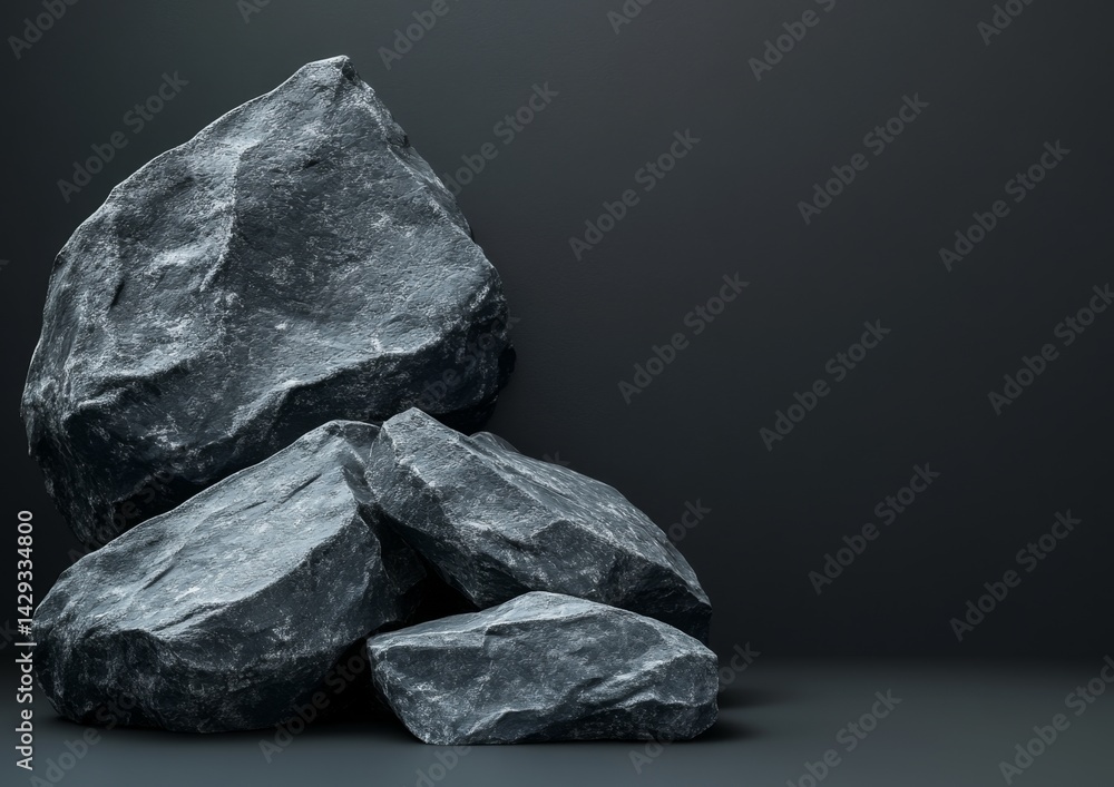 Gray rocks on dark background Gray rocks on dark background