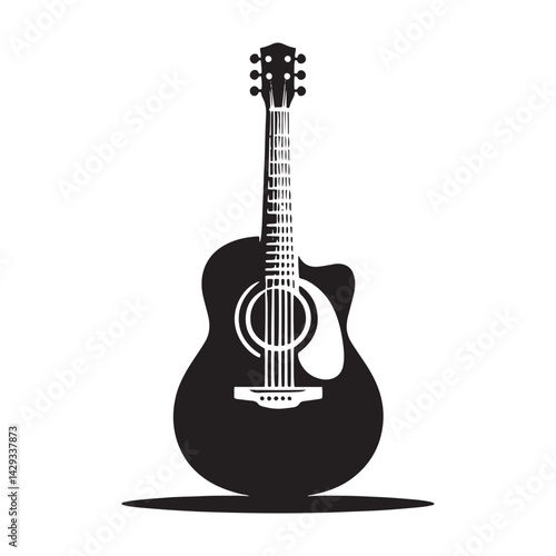 Strings of Serenity: A Beautiful Collection of Acoustic Guitar Vector Silhouettes Showcasing the Timeless Elegance, Musical Warmth, and Classic Shape of This Beloved Instrument