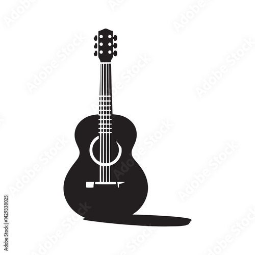 Strings of Serenity: A Beautiful Collection of Acoustic Guitar Vector Silhouettes Showcasing the Timeless Elegance, Musical Warmth, and Classic Shape of This Beloved Instrument