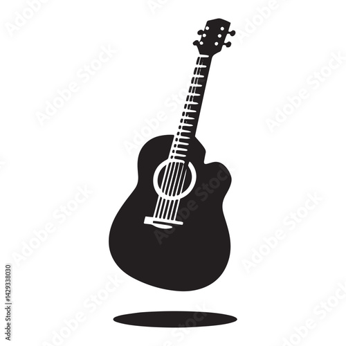 Strings of Serenity: A Beautiful Collection of Acoustic Guitar Vector Silhouettes Showcasing the Timeless Elegance, Musical Warmth, and Classic Shape of This Beloved Instrument