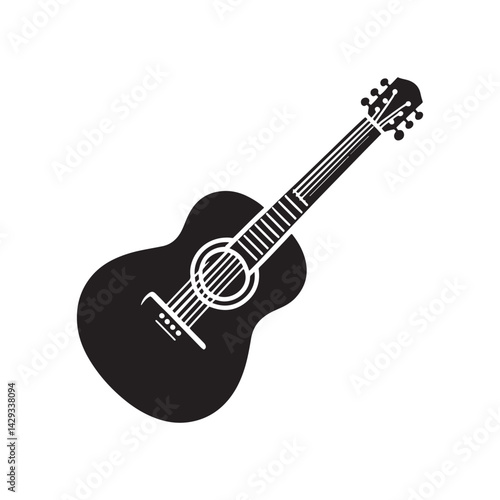 Strings of Serenity: A Beautiful Collection of Acoustic Guitar Vector Silhouettes Showcasing the Timeless Elegance, Musical Warmth, and Classic Shape of This Beloved Instrument