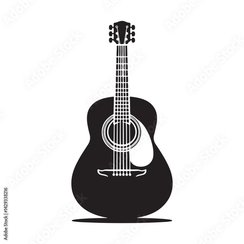 Strings of Serenity: A Beautiful Collection of Acoustic Guitar Vector Silhouettes Showcasing the Timeless Elegance, Musical Warmth, and Classic Shape of This Beloved Instrument