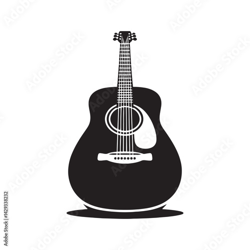 Strings of Serenity: A Beautiful Collection of Acoustic Guitar Vector Silhouettes Showcasing the Timeless Elegance, Musical Warmth, and Classic Shape of This Beloved Instrument