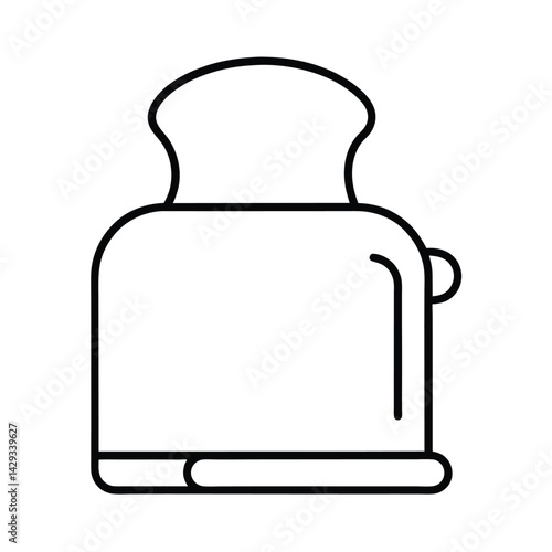 simple toaster icon bread slice vector art