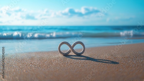 Obraz na płótnie A pair of rings resting atop a sandy seashore adjacent to the sea w salonie