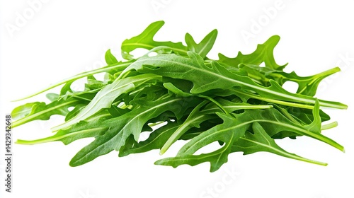   Green leafy vegetables on white surface, water droplets on leaves