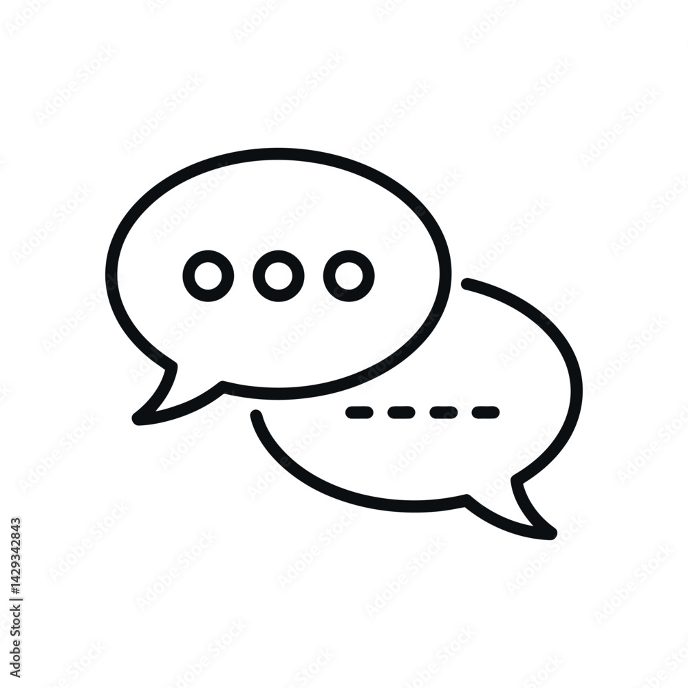 Conversation Bubbles Icon Set For Online Communication Minimalist Design Vector Illustration Isolated On White Background Conversation Bubbles Icon Set For Online Communication Minimalist Design Vector Illustration Isolated On White Background