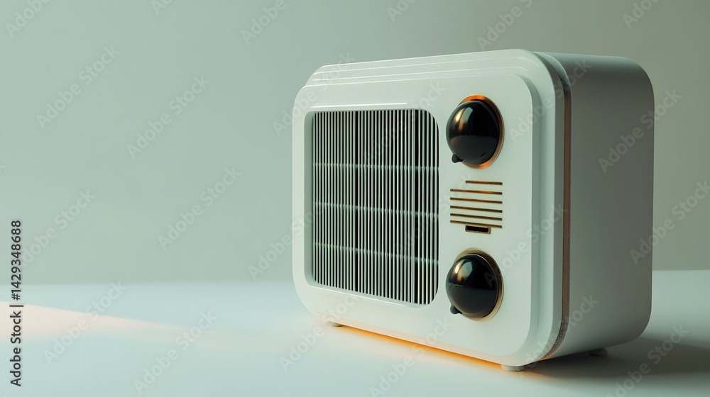 Retro Radio with White, and Minimalist Background. Retro Radio with White, and Minimalist Background.