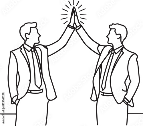 Colleagues Celebrating Success Sketch