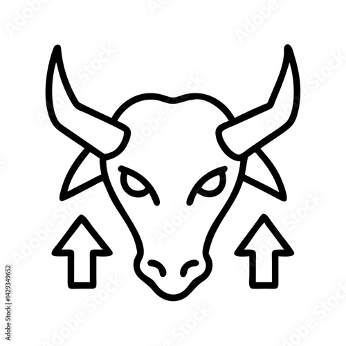 Bull market stock market investment finance economy growth up trend line icon vector design