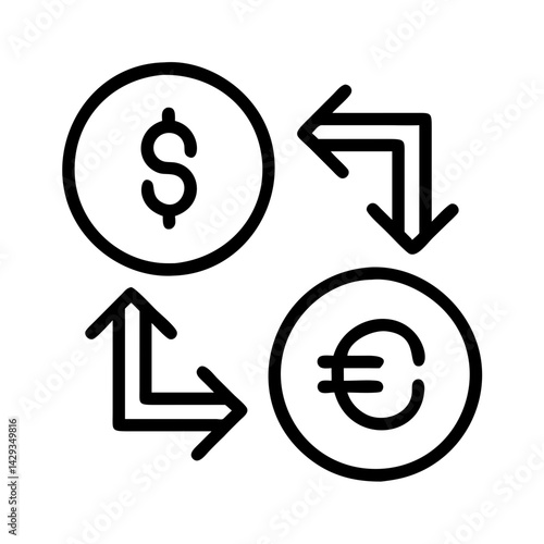 Currency exchange dollar to euro icon vector illustration for finance and business concept use case