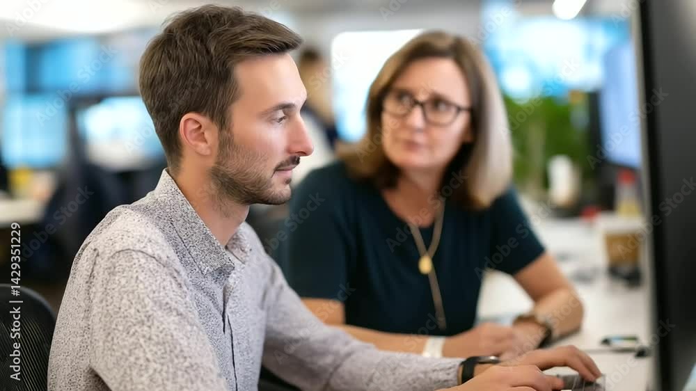 Team leaders strategizing together in a productive workspace. Team leaders strategizing together in a productive workspace.