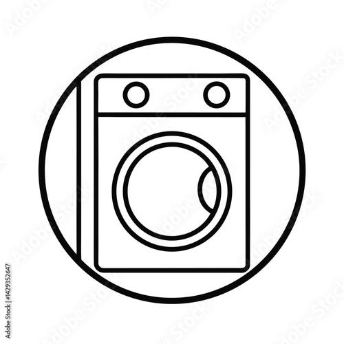 washing machine icon circular door vector art 