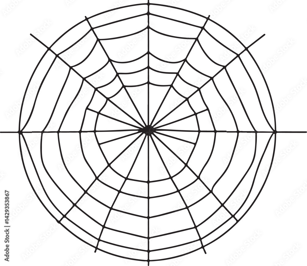 Obraz premium Spooky Web Sketch Art