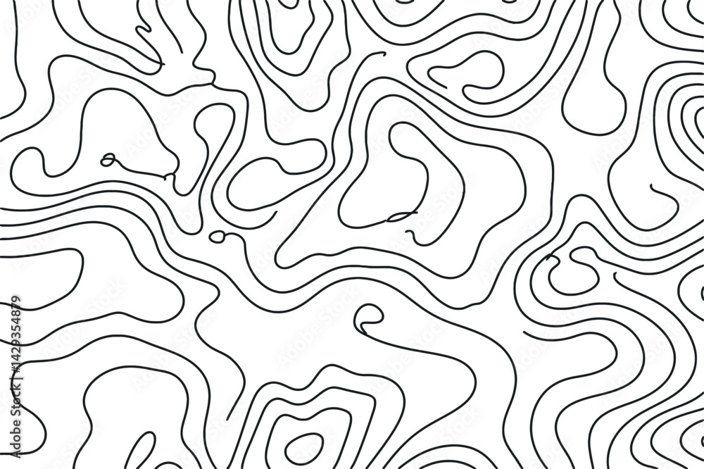 Abstract Topographic Map Contour Lines Background Showing Land Elevation And Terrain In A Clean Black And White Style Abstract Topographic Map Contour Lines Background Showing Land Elevation And Terrain In A Clean Black And White Style