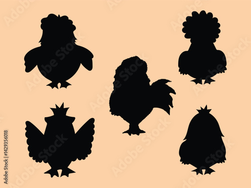 hand drawn chicken silhouette illustration