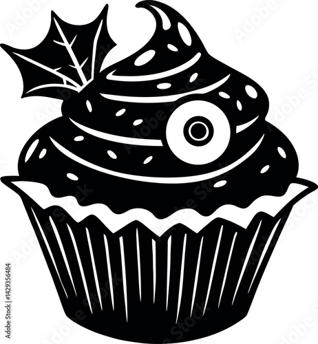 Halloween Cupcake With Eyeball Topping