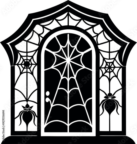 Halloween Door Decoration With Cobwebs