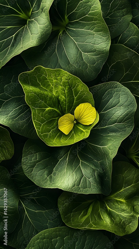 Obraz premium Vibrant Green Leaves Background Lush Foliage Texture