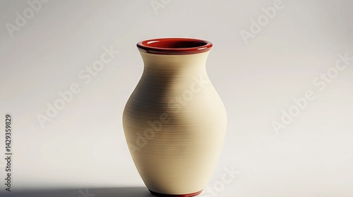 Obraz na płótnie A brown vase and a red vase are both placed on white tables w salonie