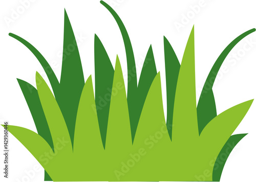 Two-tone grass vector design in flat style. Perfect for eco projects, nature-themed posters, gardening visuals, spring scenes, and green branding materials.