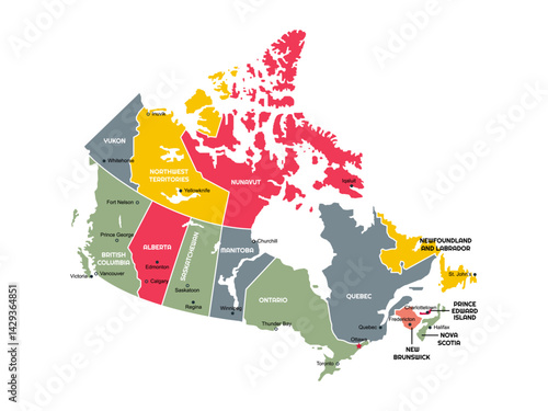 Colorful Canada map
