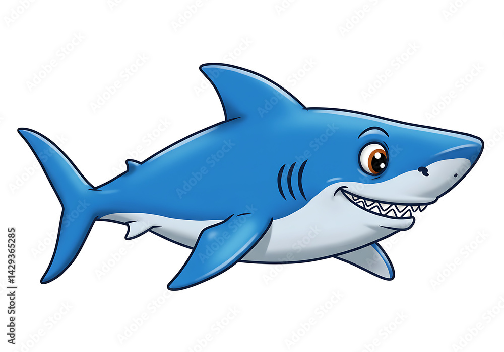 Fototapeta premium Cartoon Shark Clipart
