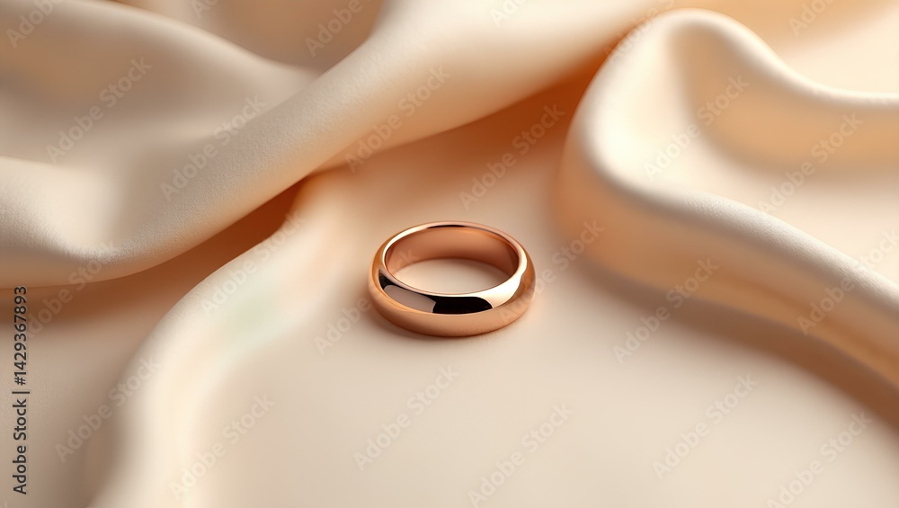 Slim rose gold bracelet with engraving on soft mocha background in top down view Slim rose gold bracelet with engraving on soft mocha background in top down view