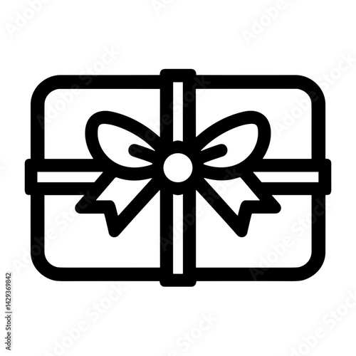 Gift box with bow icon representing reward loyalty program or present - concept of ecommerce bonus discount gifting promo program element store incentive