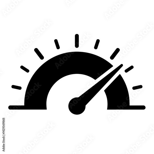 Speedometer icon in flat style representing fast performance delivery or system efficiency - concept of ecommerce speed express metric optimization