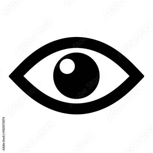 Eye icon in flat style representing visibility preview or view mode - concept of content view privacy ecommerce product display interface control