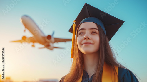 Graduate student in Cap and Gown. Studying abroad offers students an incredible opportunity for international learning, with scholarships providing guidance and support as they pursue their education 