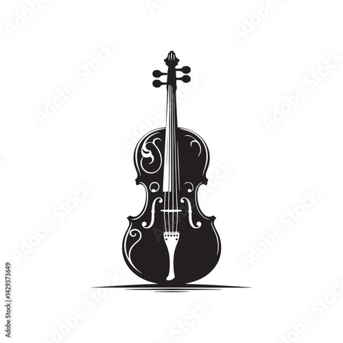Soulful Strings: An Elegant Collection of Cello Vector Silhouettes Highlighting the Graceful Form, Deep Resonance, and Classical Beauty of This Timeless Bowed String Instrument