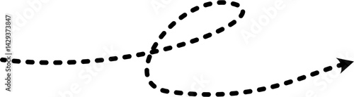 Dashed dotted line arrow vector for use in infographics, presentations, flowcharts, and process guides. Minimalist and versatile element for visual storytelling.