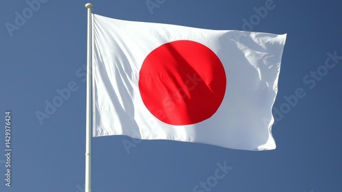 Free Download Japan's National Flag A Symbol of the Rising Sun with a Crimson Red Disc on a White Background - GFXLoad