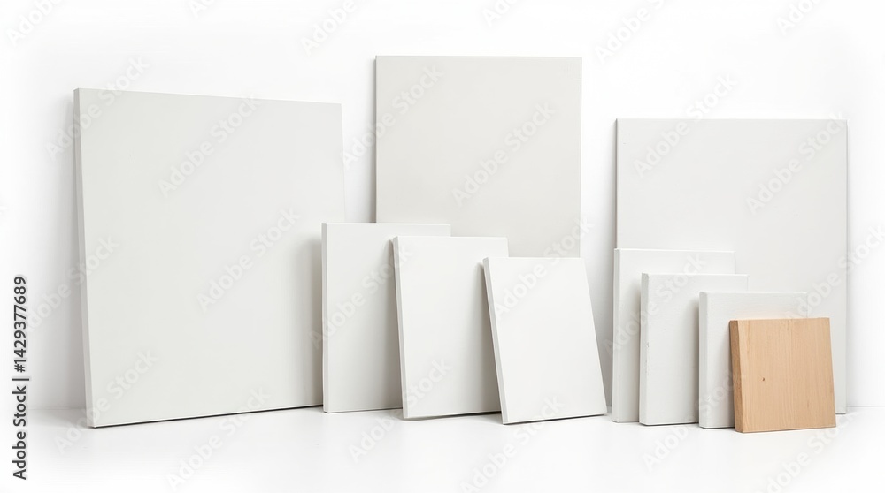 Obraz premium Artist canvas collection multiple sizes and styles isolated