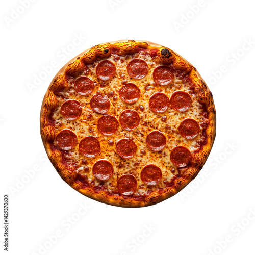 delicious cooked sujuk pizza with tomato sauce and cheese
