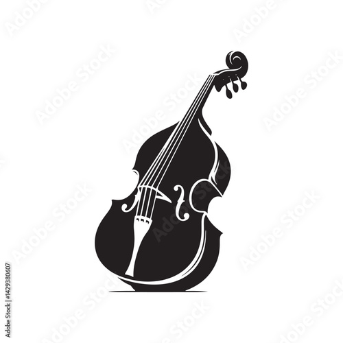 Resonant Depth: A Dynamic Collection of Double Bass Vector Silhouettes Celebrating the Powerful Sound, Elegant Shape, and Rich History of This Iconic Orchestral String Instrument.