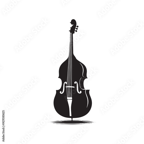 Resonant Depth: A Dynamic Collection of Double Bass Vector Silhouettes Celebrating the Powerful Sound, Elegant Shape, and Rich History of This Iconic Orchestral String Instrument.